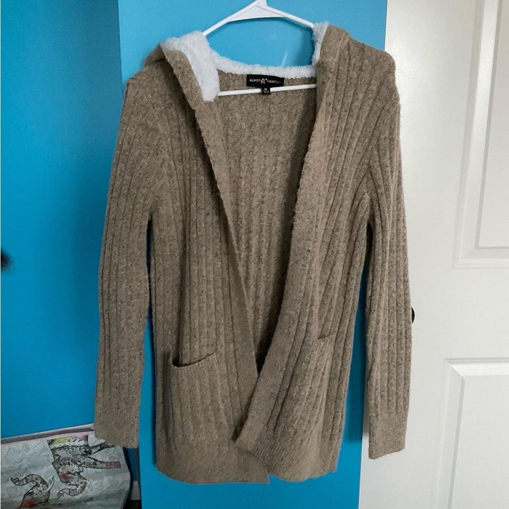 Almost Famous Tan Open Front Cardigan Sweater